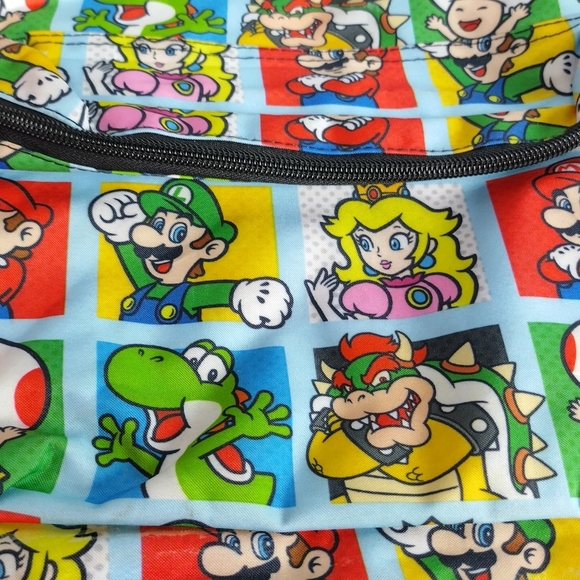Nintendo Super Mario Bros Backpack 17” All over Character Print Luigi Toad - Picture 13 of 13